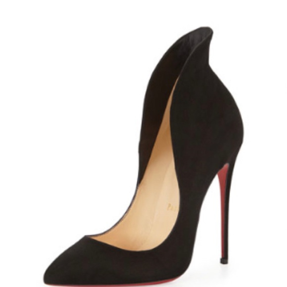 Christian Louboutin
Mea Culpa Flared Suede Red Sole Pump, Black